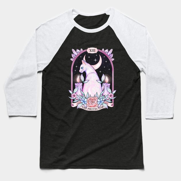 Cat tarot card design Baseball T-Shirt by gaynorcarradice